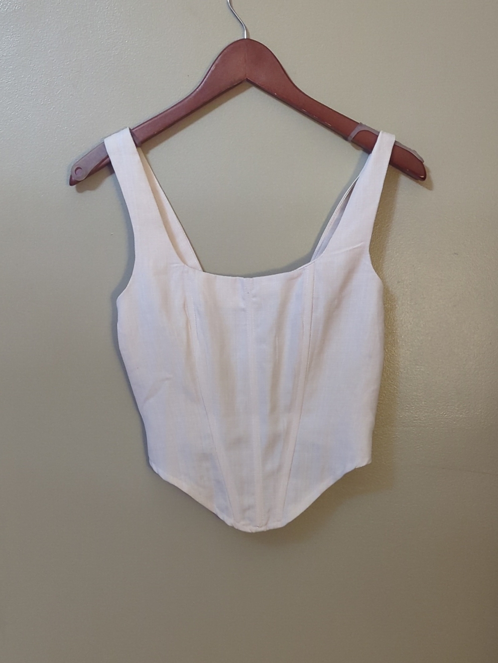 PrettyLittleThing Cream Structured Corset Cami